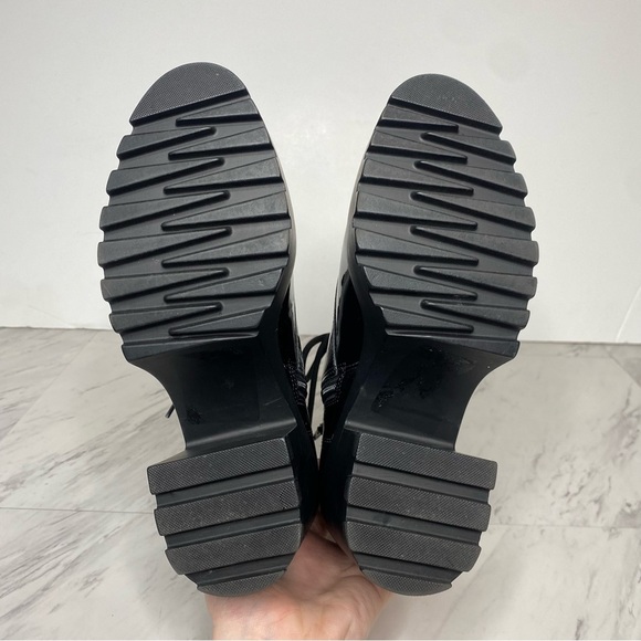 BP Masson Black Patent Heeled Lace Up Boot 8M - Picture 14 of 15